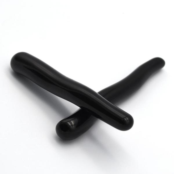Nature Gemstone Yoni Healing Wands Black Obsidian Curved Massage Wand for Women's Crystal Healing