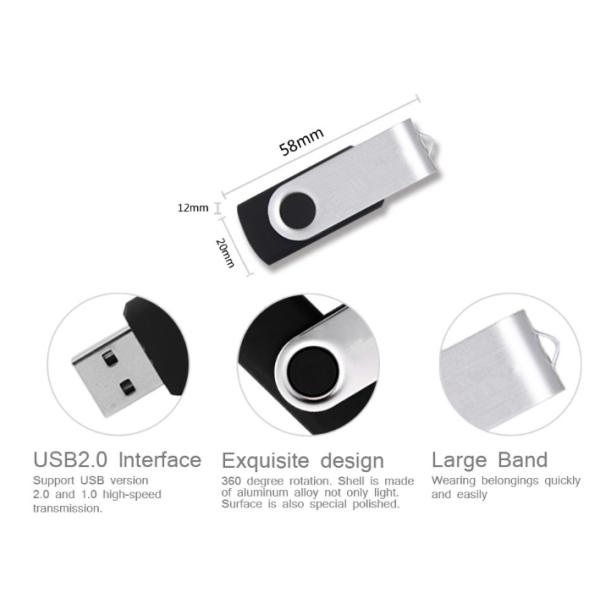 Logo Printed Swivel USB Flash Drive , Plastic 4GB 8GB 16GB USB Thumb Drive