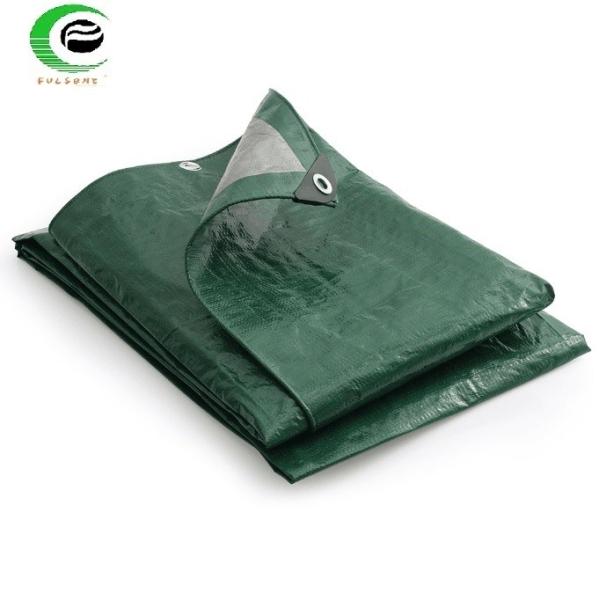 Outdoor Covering Tarpaulin Medium Duty Green / Silver 140gsm