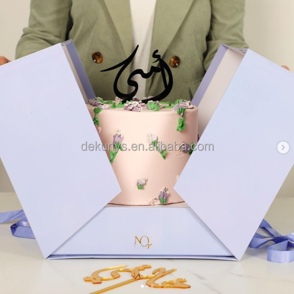 Sorpresa pastel flor chocolate rosa embalaje papel cartón caja de regalo de cumpleaños rígida