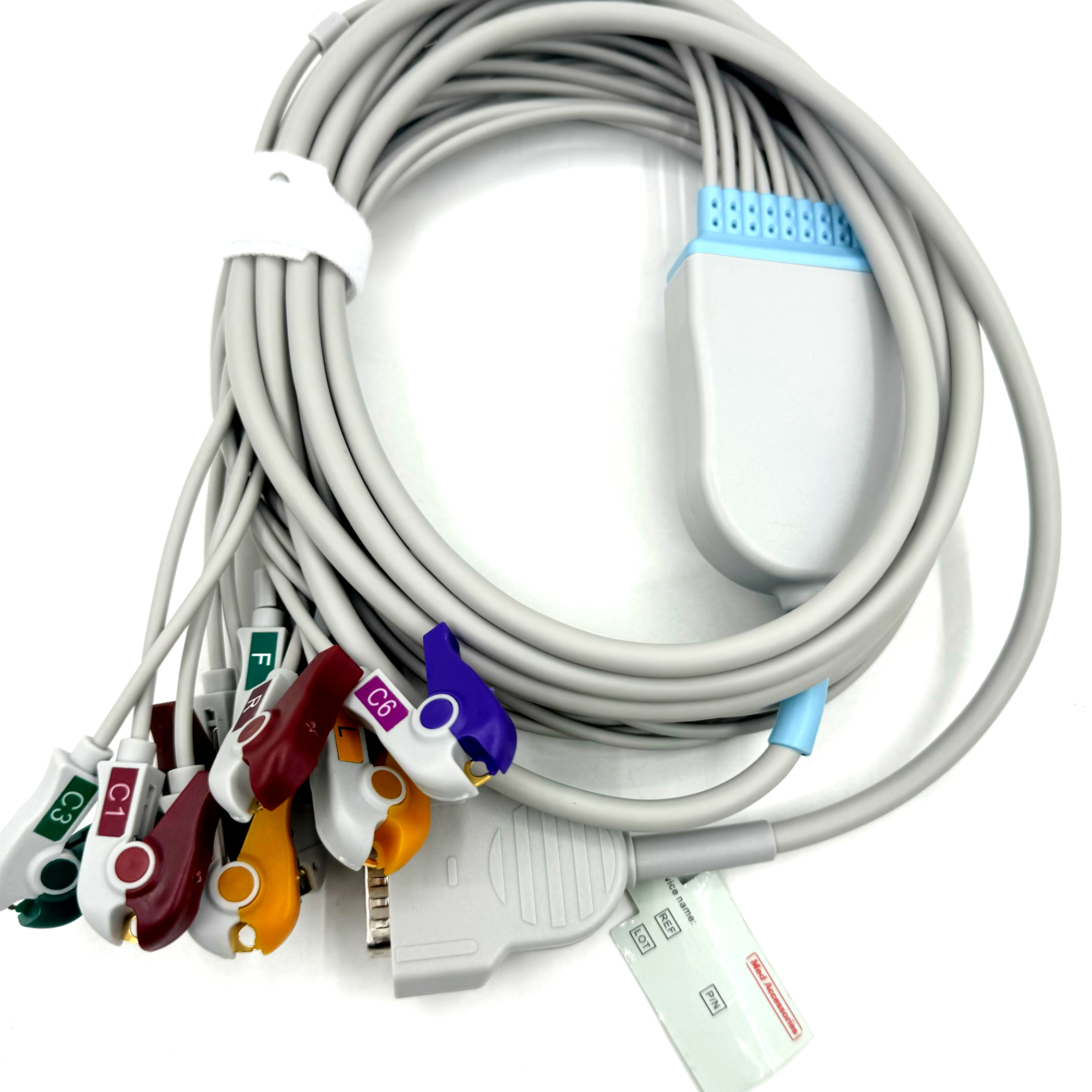 Med Accessories Compatible 10 Lead EKG Cable with Grabber End Medical-Grade TPU Latex Medical Consumables RoHS Certified