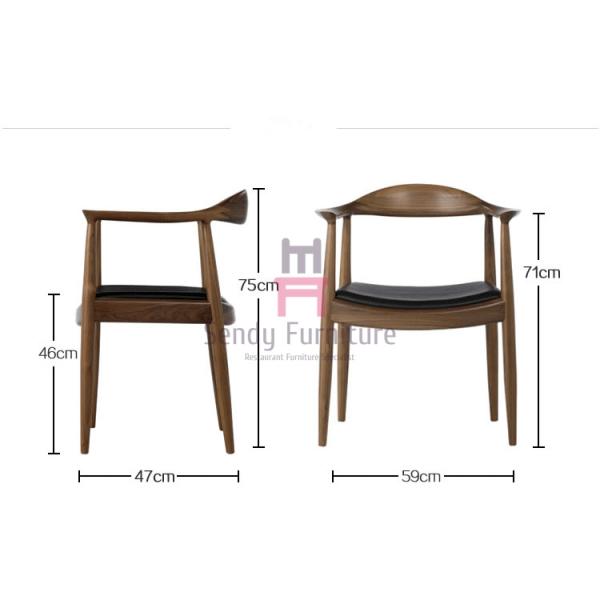 Стулья ресторана сверх- подлокотника размера деревянные с кожаным валиком/деревянной рамкой