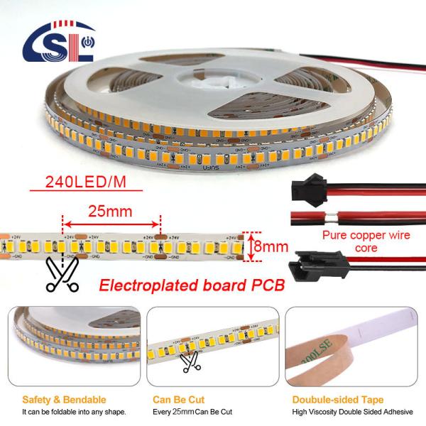 Smart IP65 Smd 2835 Led Strip Light 120/240leds Flexível 8mm 12v para exterior e banheiro