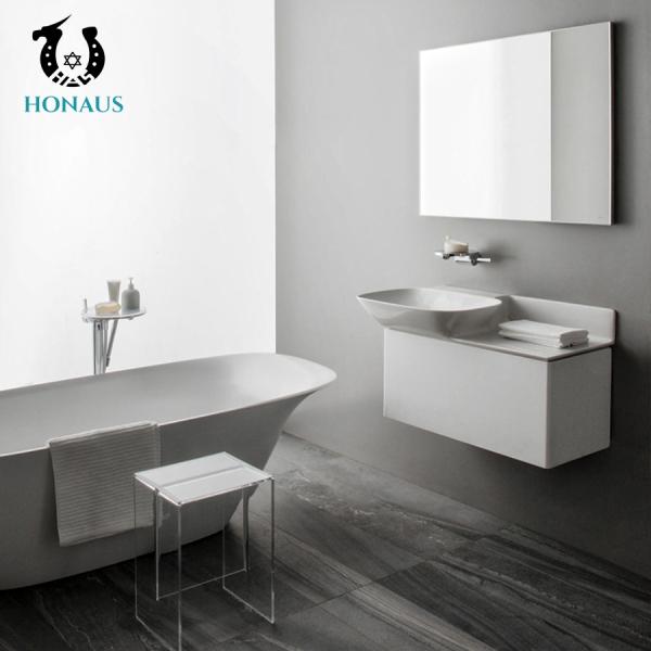 Modern Streamlined Surfaces Bathroom Wall Hung Bain Sink Hand Wash Wall Mounted