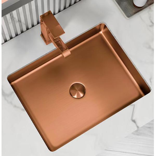 Undermount Bathroom Stainless Steel Vessel Sinks Rectangular Shape SUS304 Material