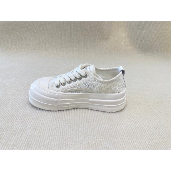 OEM ODM White Leather Casual Sneakers Lace Up 35-40 China Size