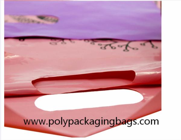 Clothes Packaging HDPE Plastic Die Cut Handle Bags