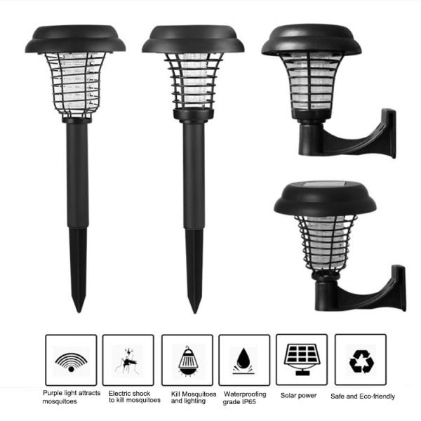 Outdoor Solar Anti-Mosquito Lamp Two Lawn Lights With Purple And White Light