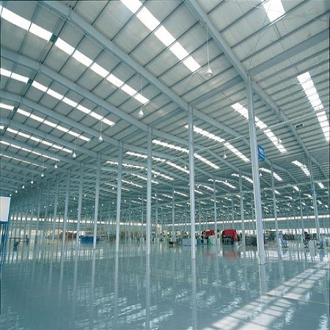 Hurricane Proof Prefabricated Metal Warehouse , Modern Steel Construction Factory Building