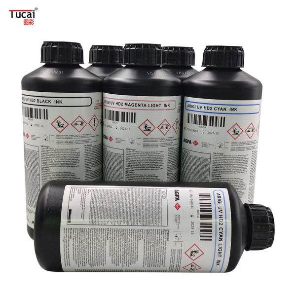 1L Bottle AGFA UV Ink HD2 Compatible with Konica Ricoh Printhead in BK/CY/MG/LM/LC