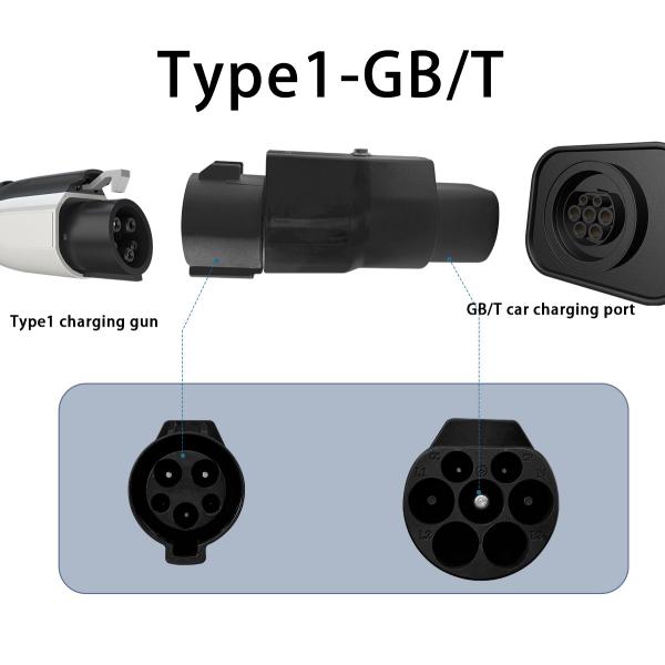 Black 7KW 32A 220V Type1/J1772 to Gbt Electric Vehicle Charger Adapter for Car Charging Connector Converter Electric