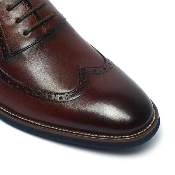 Spring Dark Brown Lace Up Mens Leather Dress shoes