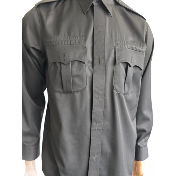 Uniforme de cérémonie militaire noire à manches longues et pantalon droit