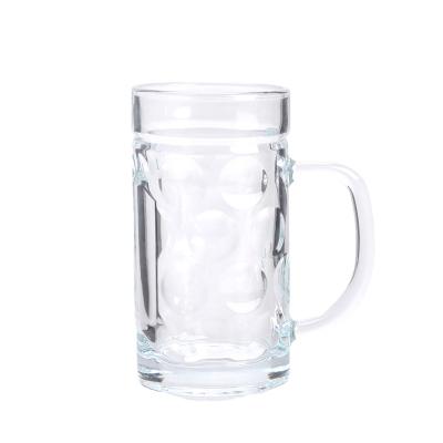 500ML Classic Glass Beer Mug With Handle Customized Acceptable