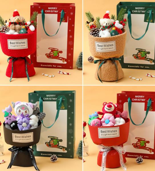クリスマス プルーシュ 熊 の 花 の 束 - 彼女 の ため の 可愛い 贈り物,親友 の 祝日 贈り物