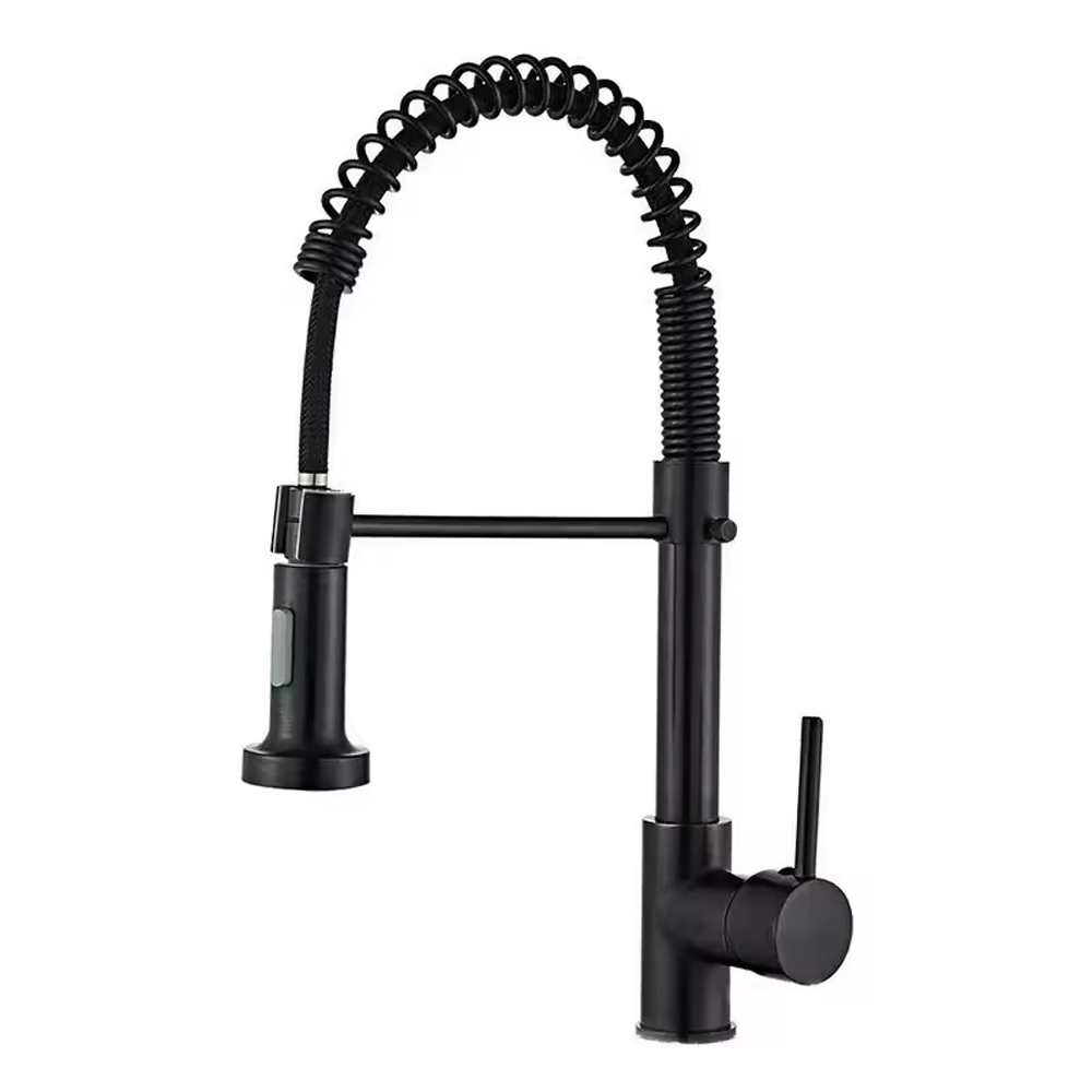 Kitchen Basin Faucet with Brass Zinc Body 35mm Ceramic Cartridge and Chrome Black Surface Finish for Enhanced Durability