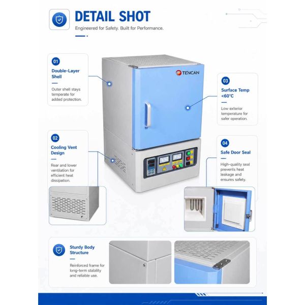 1200°C Muffle Furnace with 50-Segment PID Control and Polycrystalline Mullite Fiber Lining for High-Temperature Applications