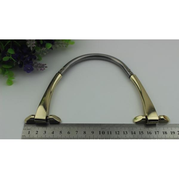 Hot selling metal accessories light gold 190 mm length zinc alloy handbag handle