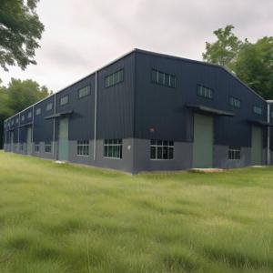 Multi Bay Bolt Connection Steel Structure Commercial Building Custom Size Industrial Office Showroom Metal Frame Construction