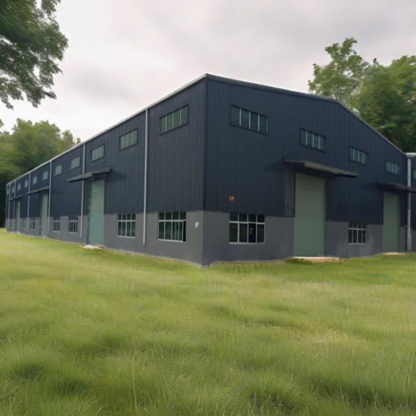 Multi Bay Bolt Connection Steel Structure Commercial Building Custom Size Industrial Office Showroom Metal Frame Construction