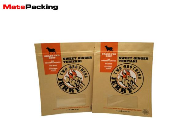 Window Stand Up NaturalKraft Paper Food Bags Gravure Mold Printing For Nuts
