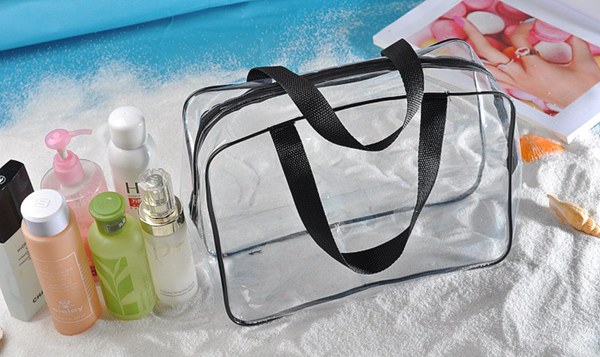 3 PCS Custom Cosmetic Bags / Portable Waterproof Beauty PVC Clear Makeup Bags