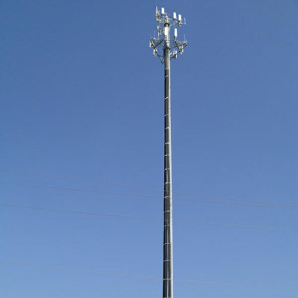 Tower Monopole 12 Meter For Cell Phone Antenna Telecommunication