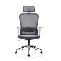 Silla de oficina de malla blanca gris Silla de computadora de personal de ajuste de altura de tela