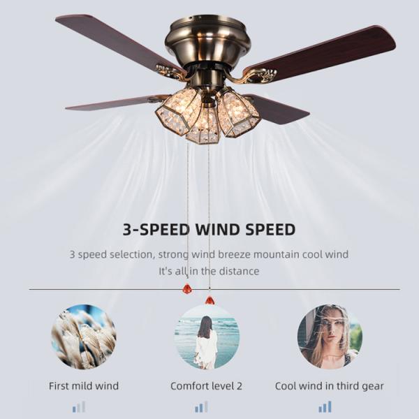 120V 42 Antique Brass Ceiling Fan Light Vintage Oscillating Table Fan