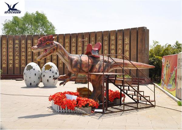 Outside Ride On Walking Dinosaur , Person Riding Dinosaur 4 Meters Long