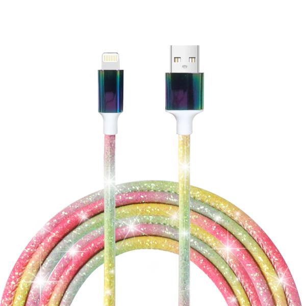 1m Length C-C20V3A 60W Max C-L 9V3A 27W Max Glowing Data Cable Metal Shell Leather Wrap for Elegant Durability
