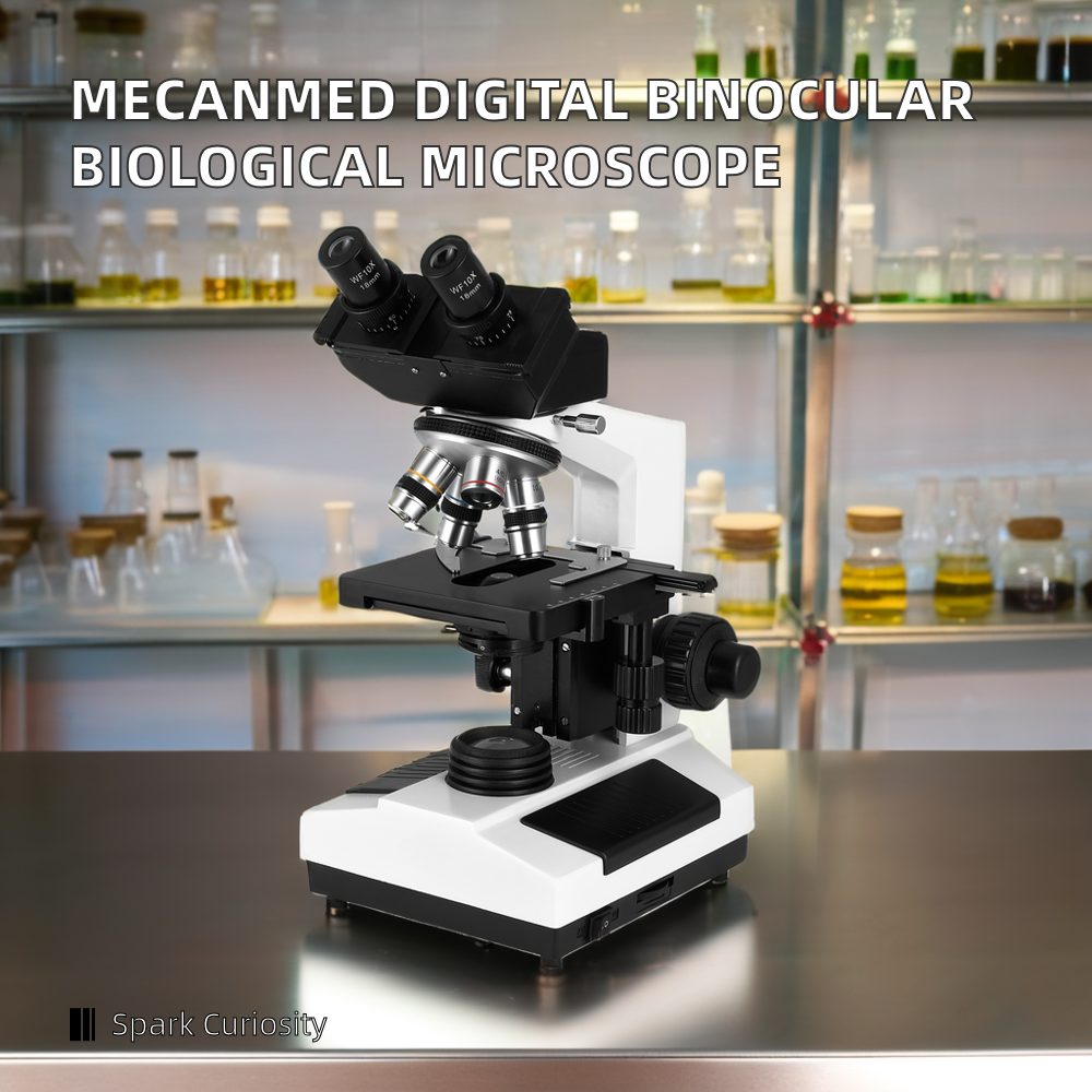 Advanced Binocular Biological Microscope 40X-1000X with Large Mechanical Stage & 20X Objective for Laboratory