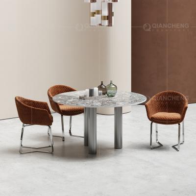 prata de pedra aglomerada grossa da mesa de jantar 180cm de 20mm de aço inoxidável