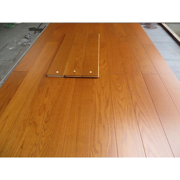Teak Stained American White Oak Engineered Flooring 1360psi  Hardness