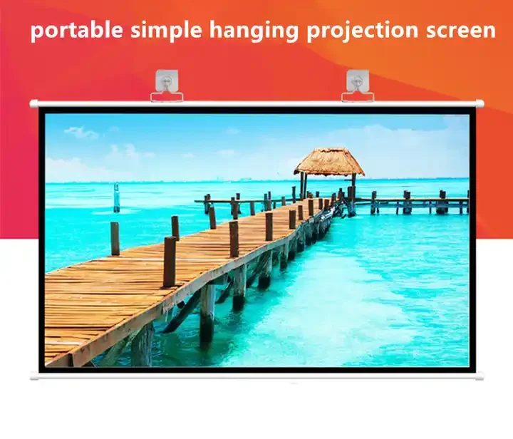 Простой висячий HD Home Warp Knitting Проекционный экран 16:9 60' до 120