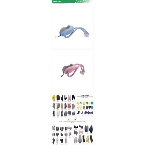 U-Shaped Woven Aeroplane Folding Travel Holder Customized Size Memory Foam Neck Pillow
