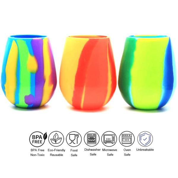 Silipint Stemless Wine Glasses 480ml Colorful Original Silicone Pint Cup