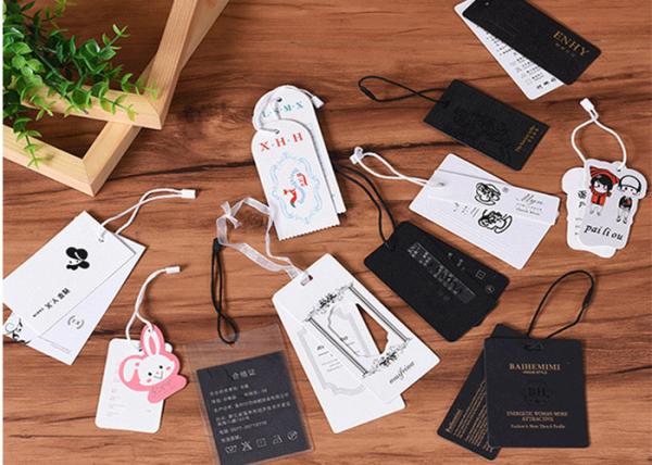 Durable Rectangular Garment Hang Tags , Clothing Swing Tags Various Size
