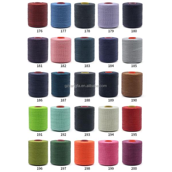 100% Polyester Flat Braided Sewing Yarn For Leather Braided Wax Thread 240 Colors