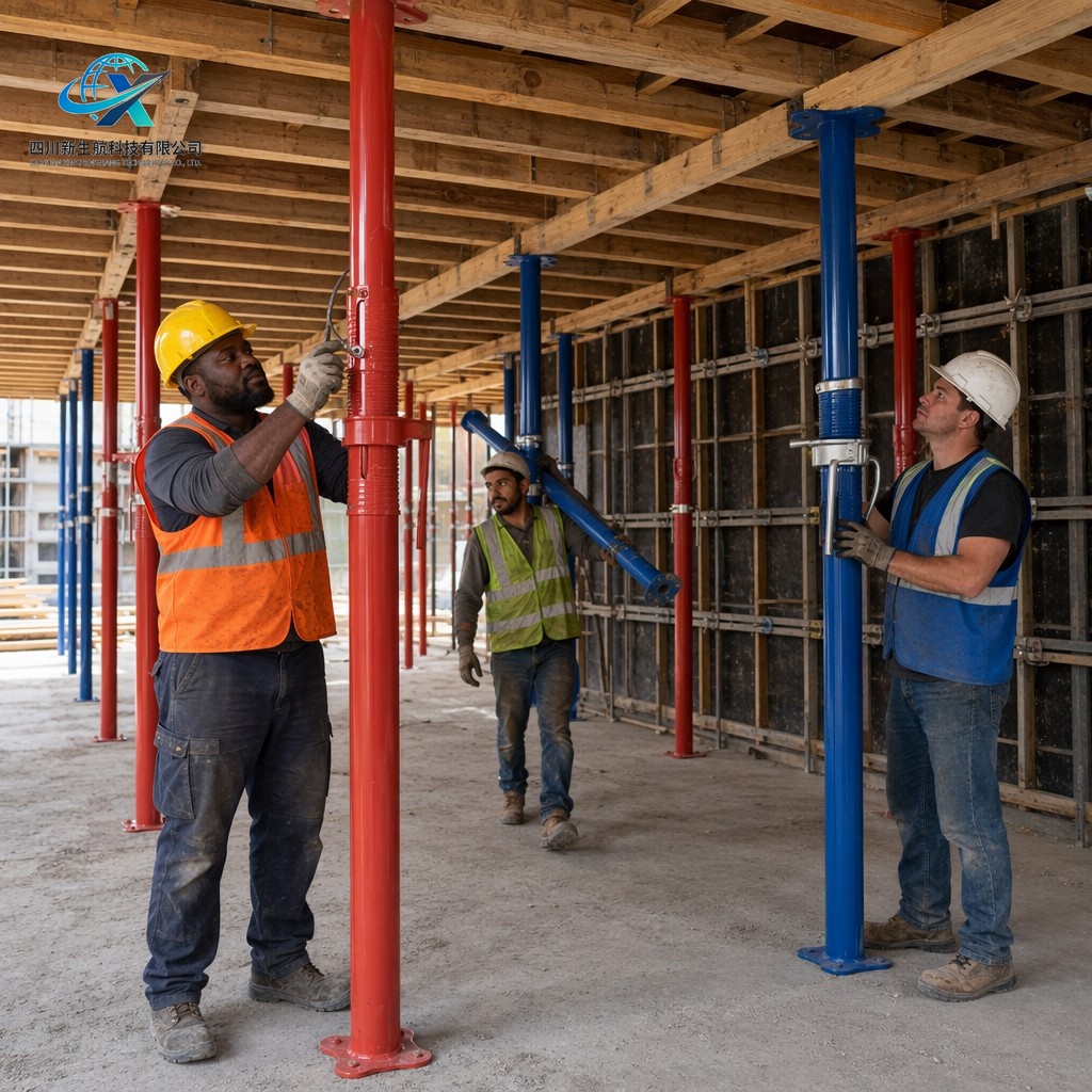 HDG Galvanizing Telescopic Steel Prop Adjustable Shoring Jack OD48 EN1065 Formwork