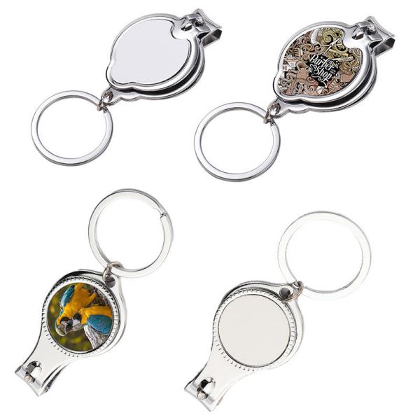 Multi Function Sublimation Blank Foldable Hand Toe Opener Keyring Nail Scissors Nail Cutters