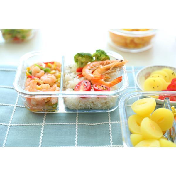 Воздухонепроницаемые запирая стеклянные контейнеры приготовления уроков еды 800ml