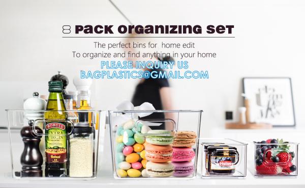 Plastic Storage Bins With Lids X-Large – Perfect Kitchen Or Pantry Organization, Fridge, Cabinet Organizers