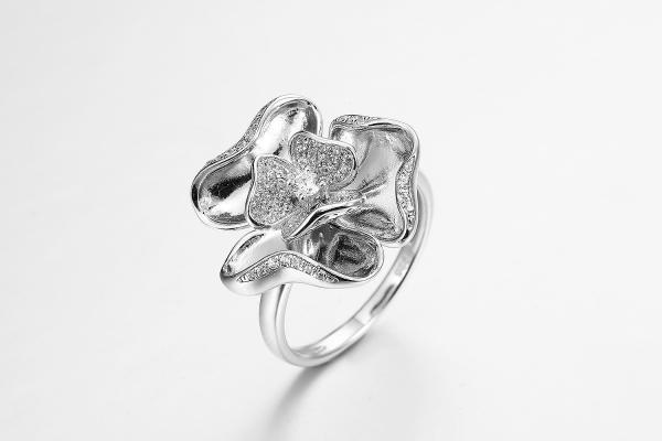 Lotus 925 Sterling Silver CZ Art Deco Rings Mother's Day Present