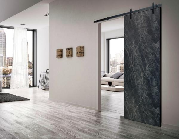 40MM Thickness Melamine Aluminum Frame Barn Door Sliding Door for Closet