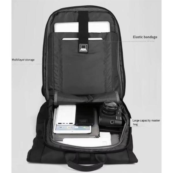 Nylon Roll Top Tuck Pack Rucksack With Buckle Cover Large Capacity Outdoor Travel Business Laptop Backpack