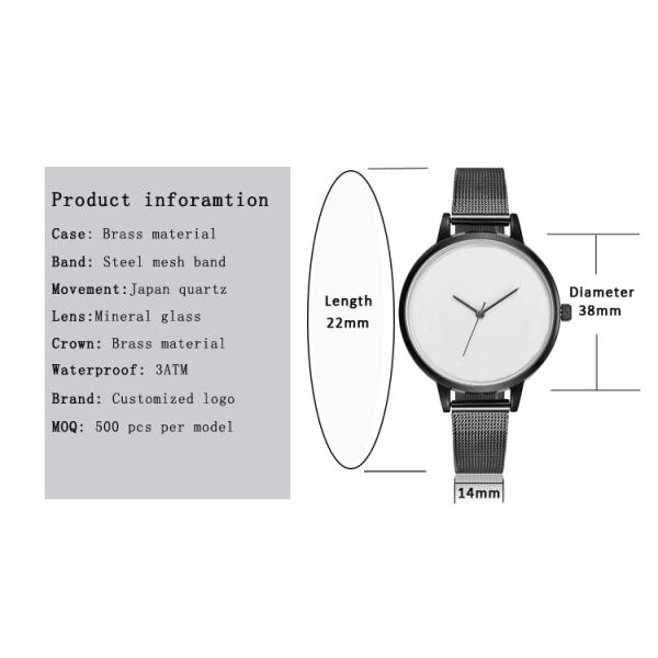 Цвет высокой точности минималистскими подгонянный наручными часами для женских девушек
