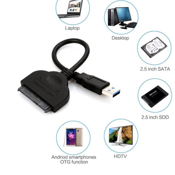 USB 3.0 Male To SATA 7+15P Male Adapter Sdd Cable