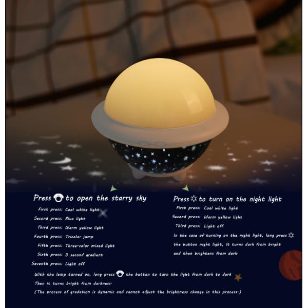 5V 1000mA 2W Sky Star Projector Night Light ufo shape 1 Year Warranty