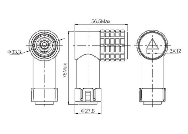 Straight Angle HVIL Two Pin Plug Connector With 360 Degree Shielding